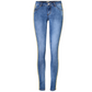 European and American women's low waist slim double side metal color embroidered sequins elastic denim pants