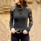 Long Sleeve Lace Patchwork Slim Top