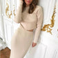 Winter Jacket Skirt Two-Piece Sweater Suit Women Clothes