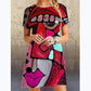 Fashion Art Print Plus Size Loose Dress