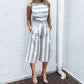 Cotton And Linen Sling Striped Jumpsuit