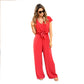 Fashion OL Short-sleeved Top Jumpsuit Trousers