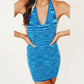 New Beach Vacation Sexy Bag Hip Open Back Deep V Sling Knitted Sweater Dress