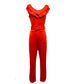 Women's Jumpsuit With Belt Layered Frilly Skirt Leg High Waist Slim Cropped Trousers