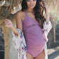 Pure Color Sling One-piece Swimsuit For Pregnant Women