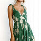 V-neck Printed Sleeveless Beach Dress