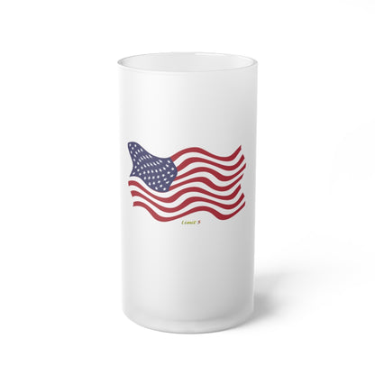 Old Glory - Frosted Glass Beer Mug