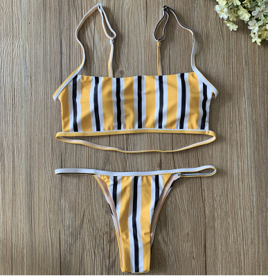 Stripe solid swimwear
