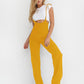 Lace-up high waist pants overalls