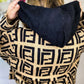 Vintage Jacquard Hooded Ladies Sweater