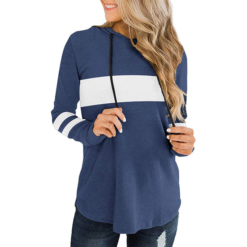 Women's Casual Top With Long Sleeves And Drawstring Hood
