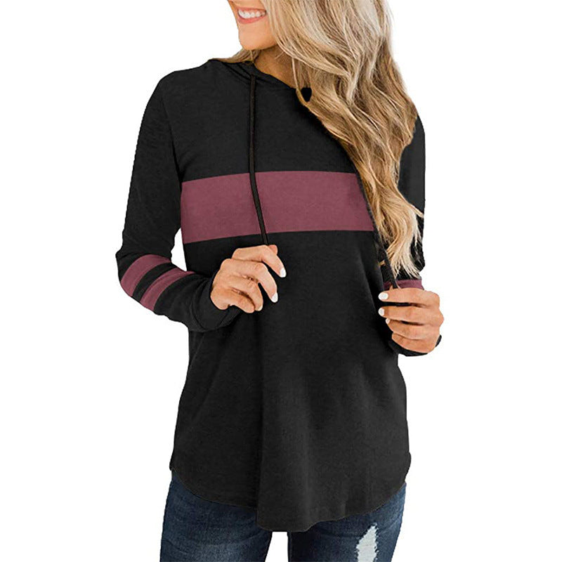 Women's Casual Top With Long Sleeves And Drawstring Hood