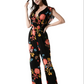Foliated Slim Floral Print Jumpsuit