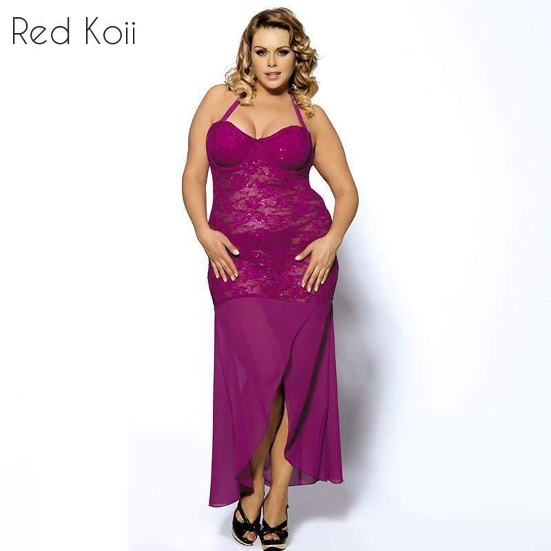New Arrival Plus Size Lace Backless Halter Long Dress