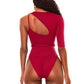 One-shoulder triangle one-piece swimsuit