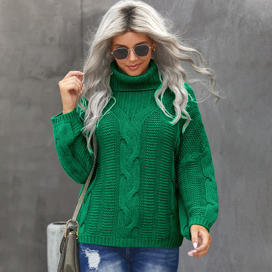 Pure Color Casual Long Sleeve Turtleneck Sweater