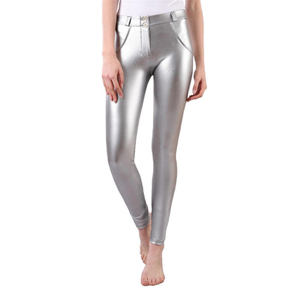 Women's Yoga Fitness Peach Butt Lifting Leather Pants