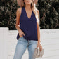 Women's Casual V-Neck Solid Color Camisole Shirt Ice Silk Wrinkle