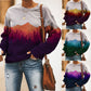 Fashion Ladies Printed Landscape Picture Casual Sweater