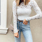 Sexy lace long-sleeved blouse