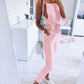 Casual sling backless lace-up jumpsuit