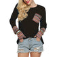 Women's Popular Stitching Round Neck Knitted T-shirt
