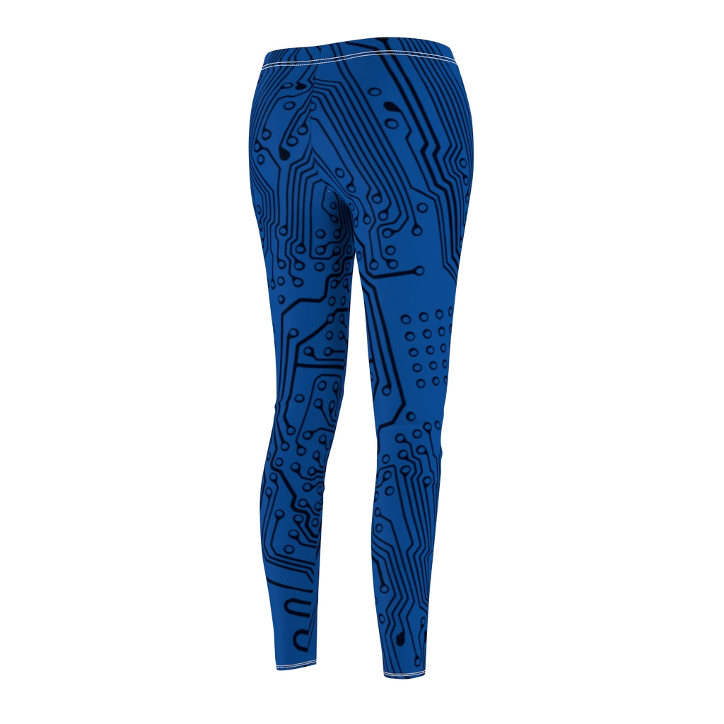 'Circuits Blue Leggs' - Casual Leggings