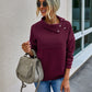 Fashion Stitching Diagonal Collar Solid Color Pullover Women's Sweater