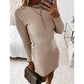 Knit Short Skirt With Hips Women's Long-sleeved Knit Sweater