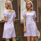 Casual Slim Fit Square Neck Short Sleeve Dress