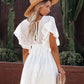 Bikini Cover-ups White Tunic Sexy V-Neck Butterfly Sleeve Plus Size