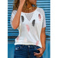 Round Neck Lace Hollow Stitching Short-sleeved Round Neck T-shirt Top