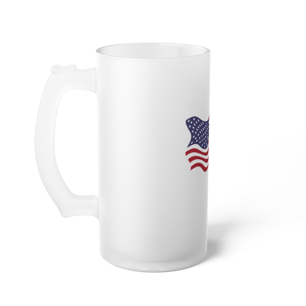 Old Glory - Frosted Glass Beer Mug