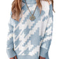 Women's Stitching Contrast Color Lapel Mid-length Sweater