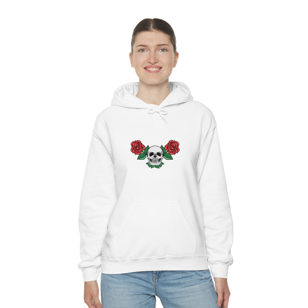 Unisex Heavy Blend™ Hooded Sweatshirt-Skull& Roses