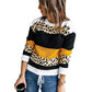 Sweater Women New Stripe Contrast Stitching Round