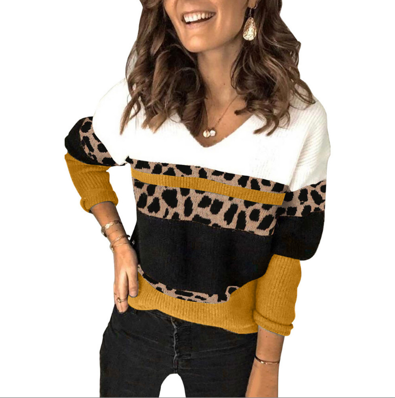 Women's Slim V-neck Pullover Long Sleeve Sweater