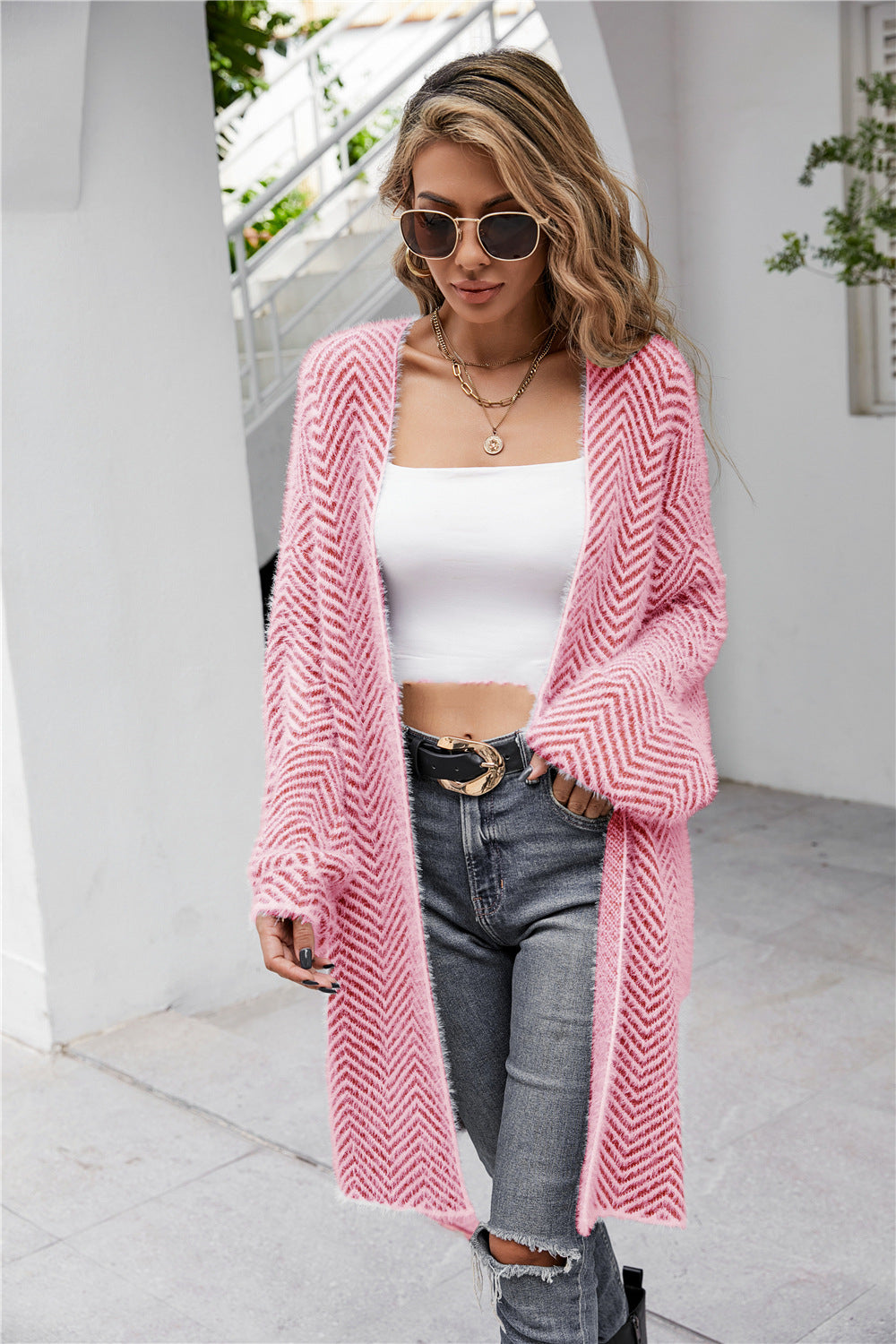Cardigan Street Hipster Solid Color Knitted Jacket
