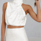 Women's Sexy Bib Top Drape Skirt Elegant two-piece Set