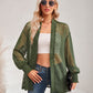 Women's Casual Solid Color Loose Jacquard Cardigan Top