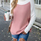New Women's Color Contrast Turtleneck Solid Color Sweater
