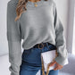 New Ladies Casual Solid Color Long Sleeve Knitted Pullover Sweater