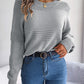 New Ladies Casual Solid Color Long Sleeve Knitted Pullover Sweater