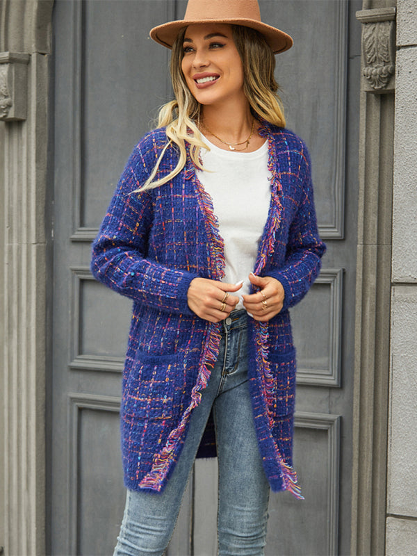 Women's Fashion Knitwear Cardigan Tassel Fashion Color Coat