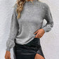 Long Sleeve Solid Color Beaded Loose Pullover Sweater