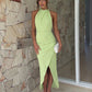 Women's Solid Color Elegant Halter Neck Slim Sleeveless Dress