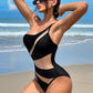 New Solid Color Hollow Mesh Sexy Bikini One-Piece Swimsuit