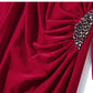 MARKOWO Designer Brand 2022 New round neck velvet beaded dress banquet solid color dress skirt