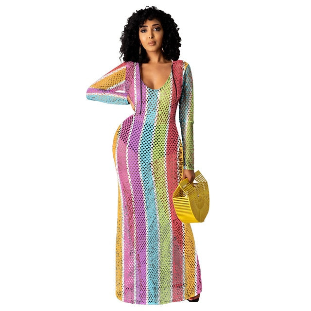 Long Crochet Beach Cover Up Robe De Plage Swimsuit Cover Up