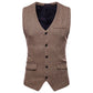 Herringbone Tweed Men's Waistcoat Formal Business Casual
